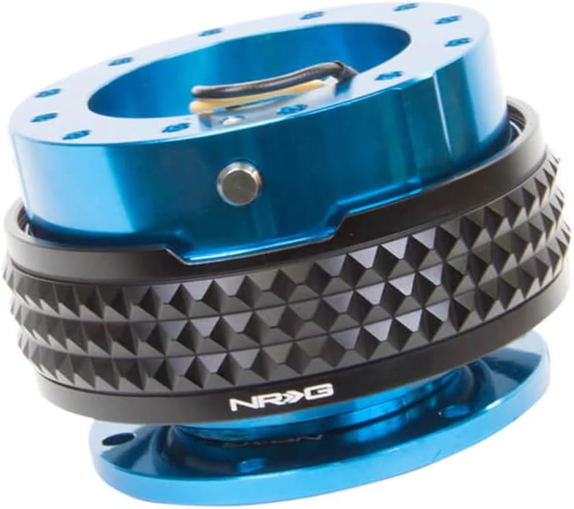 NRG Innovations NRG-SRK-210BL-BK GEN 2.1 Steering Wheel Quick Release Adapter, 6-Hole & 6x70 and 6x74mm Bolt Patterns Blue Body/Black Pyramid Ring/Glow Ring