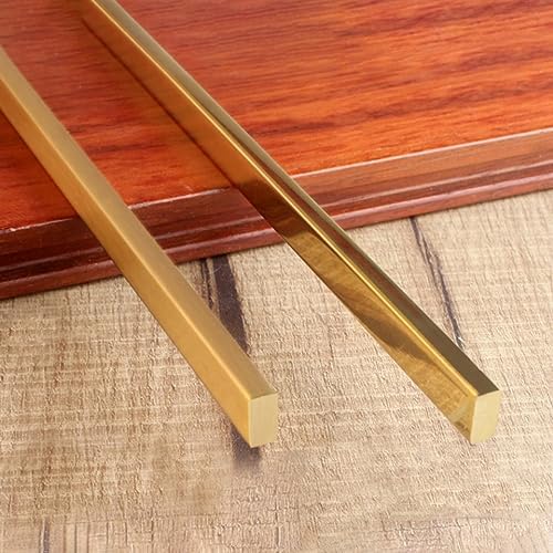Brass Transition Strips for Wood to Tile Flooring, Heavy Duty Polished/Brushed Edging Trim Bars, 5x10mm Threshold Floor Strip, Durable Brass Flooring Solution