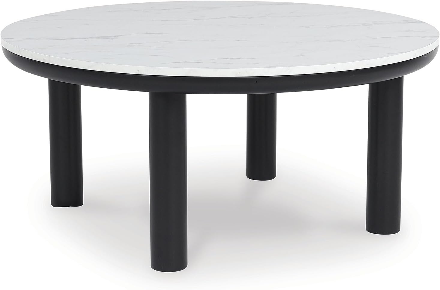 Signature Design by Ashley Xandrum Casual Faux Marble Occasional Table Set, Set of 3, Black & White