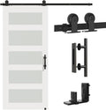 Barn Door Hardware kit 10FT(Whole Set Include Sliding Barn Door Track Kit & Barn Door Handle & Floor Guide) for Single Door-Heavy Duty