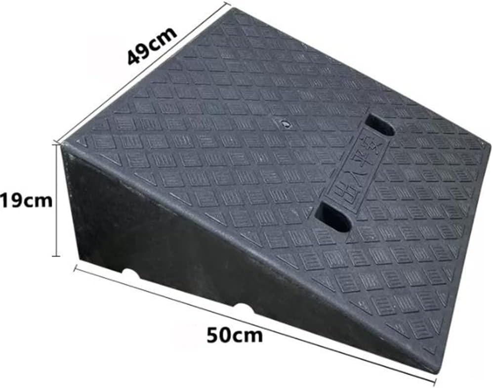Plastic Curb Ramps Driveway Ramp, Portable Kerb Ramps 2PC Curbside Bridge Ramp, Lightweight 2' - 8' Rise Threshold Ramp Set For Driveway, Loading Dock ( Color : Y , Size : 49*50*19cm/19.3*19.7*