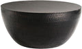 Modway Mella Metal Hammered 32 Inch Coffee Table in Black – Modern Living Room Drum Center Coffee Table