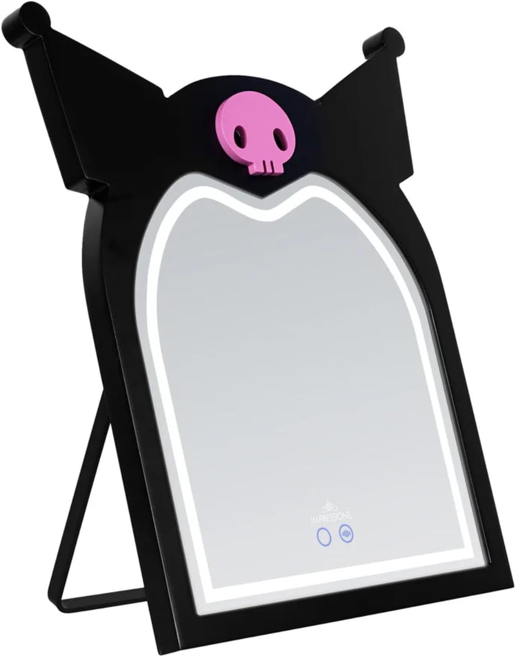 Impressions Vanity Kuromi Arch RGB Tabletop Mirror with Adjustable Strip LED Lights, App Control RGB Lighting, Soft Touch Sensor, Arched Mirrors for Wall Mount and U Shaped Easel Stand