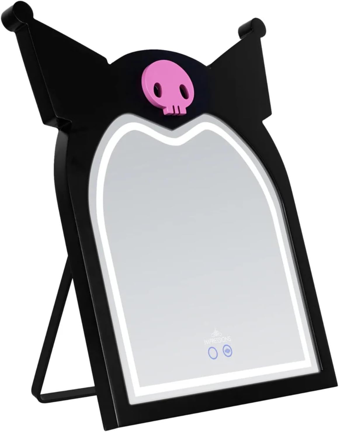 Impressions Vanity Kuromi Arch RGB Tabletop Mirror with Adjustable Strip LED Lights, App Control RGB Lighting, Soft Touch Sensor, Arched Mirrors for Wall Mount and U Shaped Easel Stand