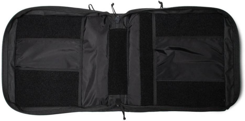 TACTICAL NOTEBOOK COVERS Tactical 3-Ring Binder Cover System | Zippered Padfolio Organizer Bag with Leather Handle | Fits 3' to 4' Binders | Durable Field Use Organizer (Black)