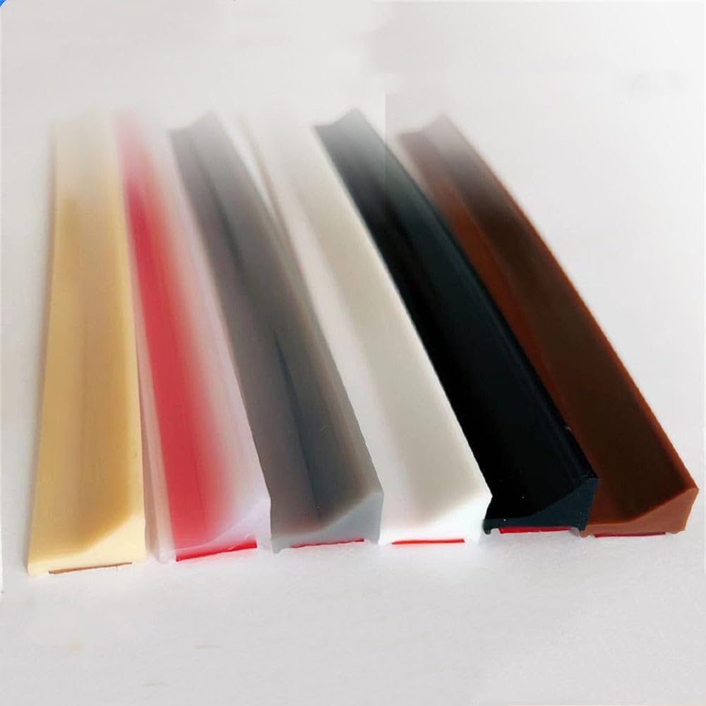 Silicone Water Stopper Countertop Water Retaining Strip Kitchen Bathroom Washing Machine Shower Threshold Dam Barrier,White,Length 250cm
