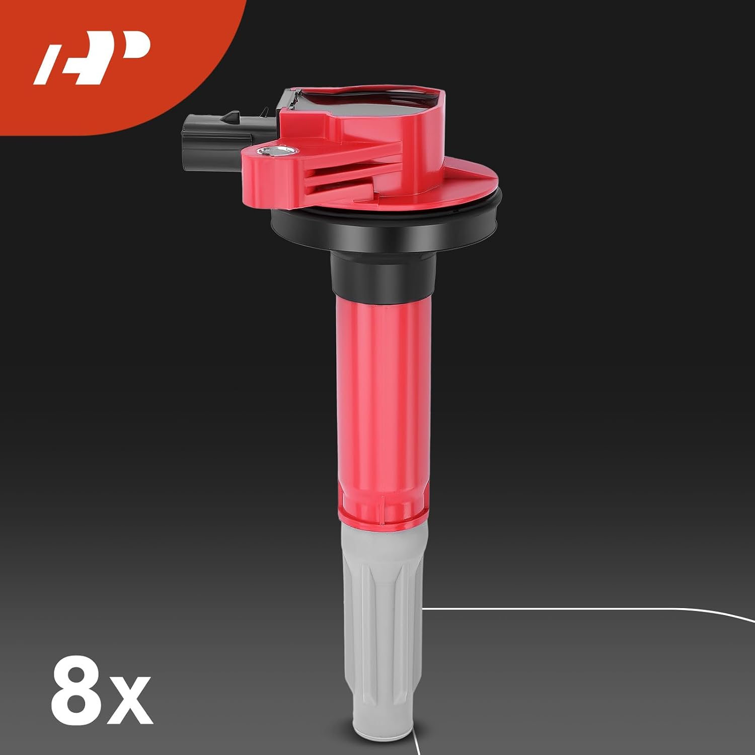 A-Premium Ignition Coils and Spark Plugs Kits Compatible with Ford F-150 2011-2016, Mustang 2011-2015, 5.0L Red, Set of 8