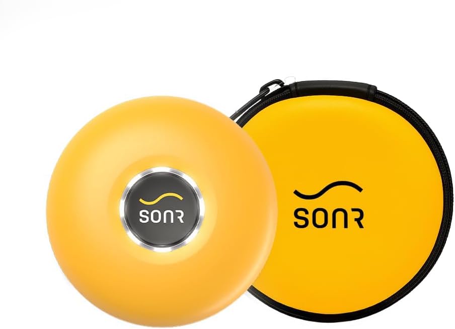 SONR Music 2-in-1 Bundle: Sunny Yellow Open-Ear Underwater Music Player for Swimmers with Matching Storage Case