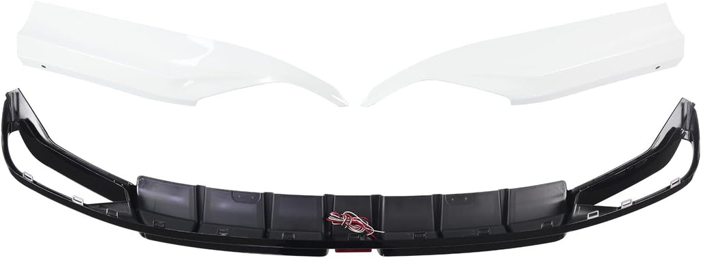 Front Bumper Lip Splitter Spoiler for 2018-2020 Honda Accord, Front Lower Bumper Valance Air Dam Deflector for 10th Gen Honda Accord Front Bumper Protector Accessories (Diffuser- Black & Pearl White)