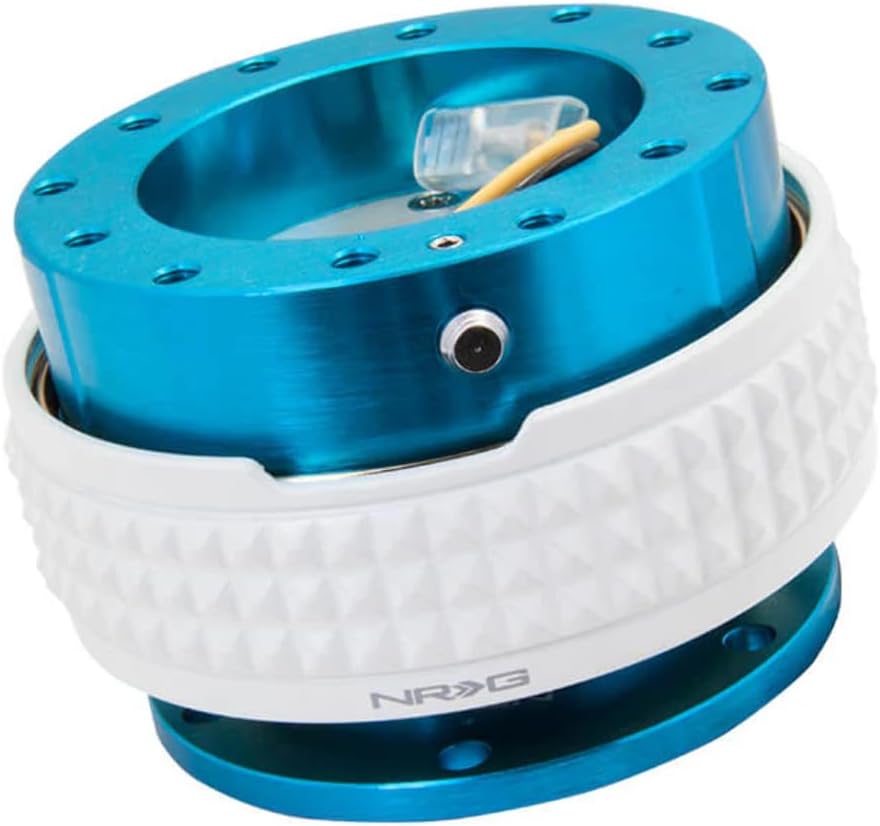 NRG Innovations NRG-SRK-210NB-GL Gen 2.1 Race Steering Wheel Quick Release Kit Adapter New Blue Body/Glow in the Dark Pyramid Ring, 6x70 and 6x74mm Bolt Patterns