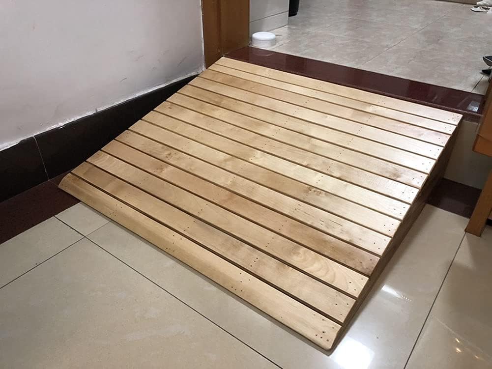 Ramps Wood Threshold for Doorways, Portable Wheelchair Non Slip Curb Doorway for Move Walker/Bike/Scooter(33.8x30x13cm)