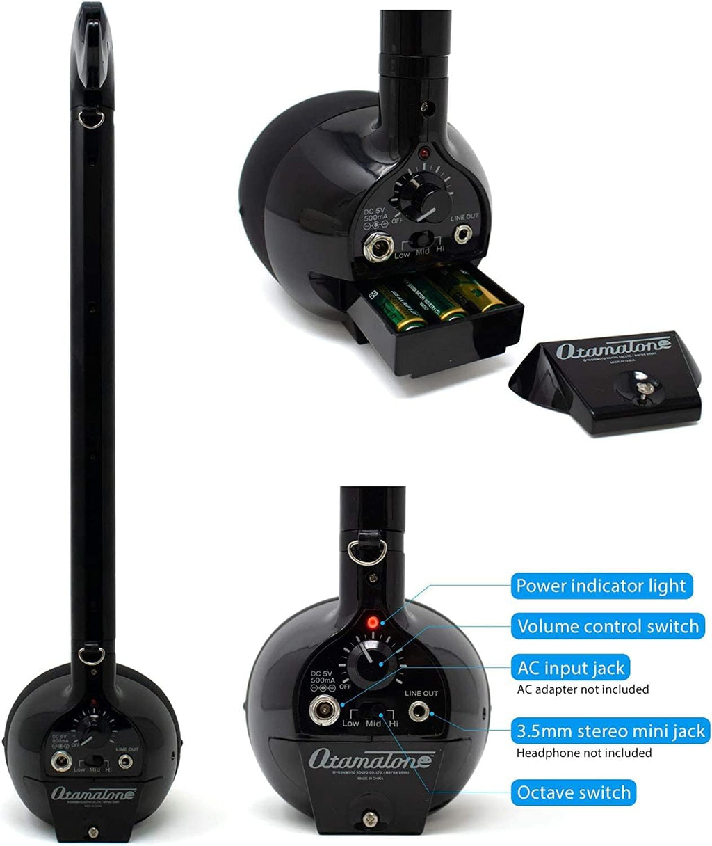 Otamatone Black + Blue Electronic Musical Instrument Portable Synthesizer Collector's Set Deluxe + Regular 2 Pc Set