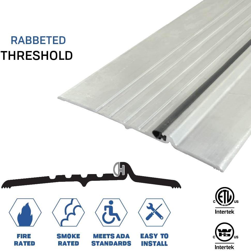 5'' Wide x 1/2'' High - Mill Aluminum High Rabbeted Saddle with Solid Rubber Extrusion (356) in (72''), FH #10 x 1-1/2'' supplied