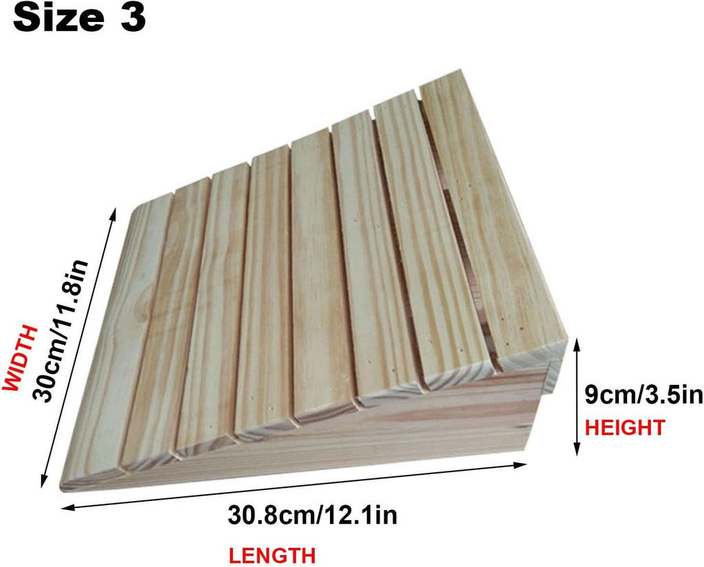 Wooden Threshold Ramps for Doorway 2-6inch Rise, Portable Entry Ramp Outdoor Curb Ramp, Non-Slip Wheelchairs Transition Ramp for Steps/Front Door/Patio/Garage, 2 Pcs ( Size : 12.1x11.8x3.5in/30.8x30x9