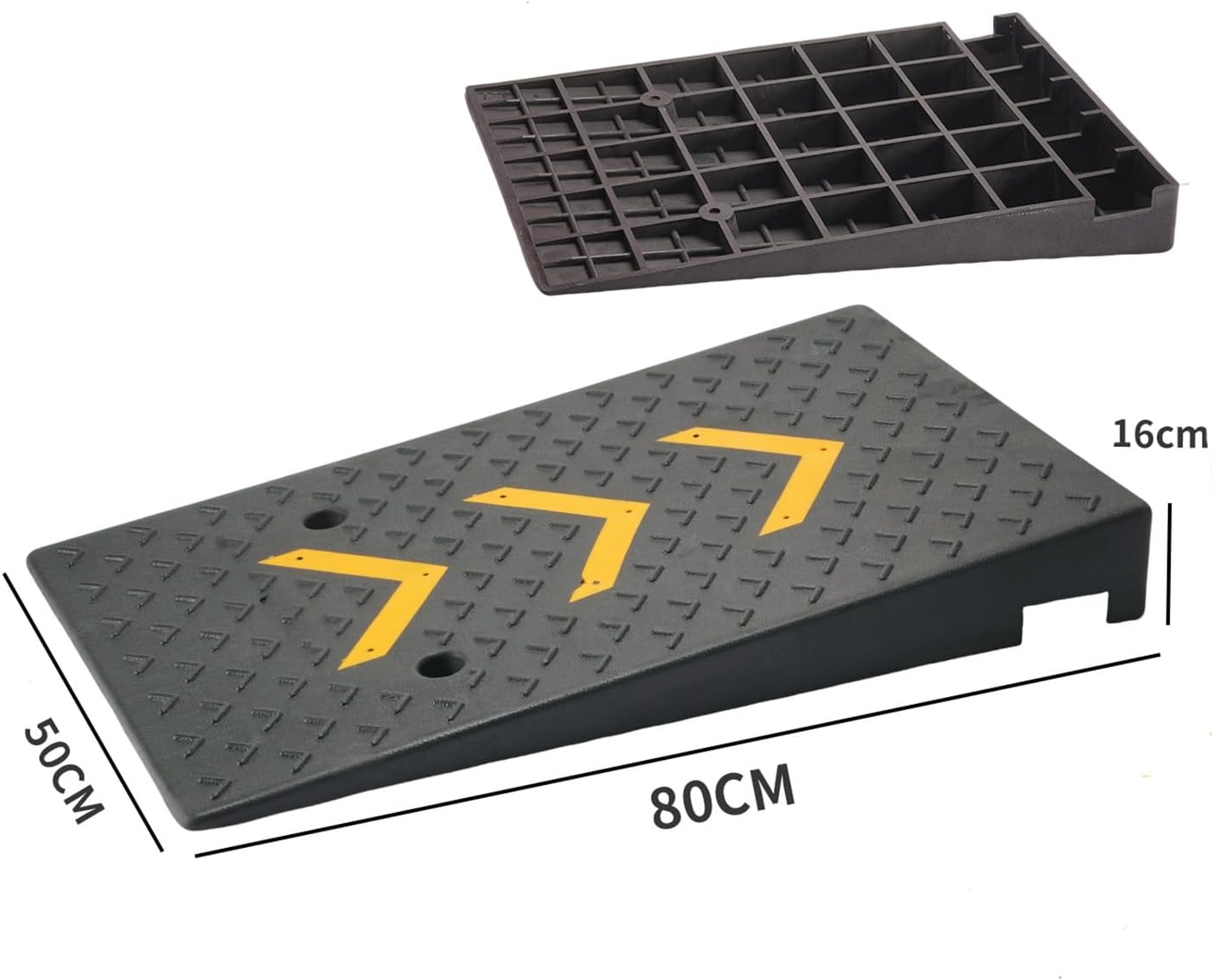 Rubber Kerb Ramps 4-7 inches Height, Heavy Duty Threshold Ramps for Driveway, Mobility Scooter/Step, 20 Ton Load Capacity(Rise 6.3 inch/16cm)