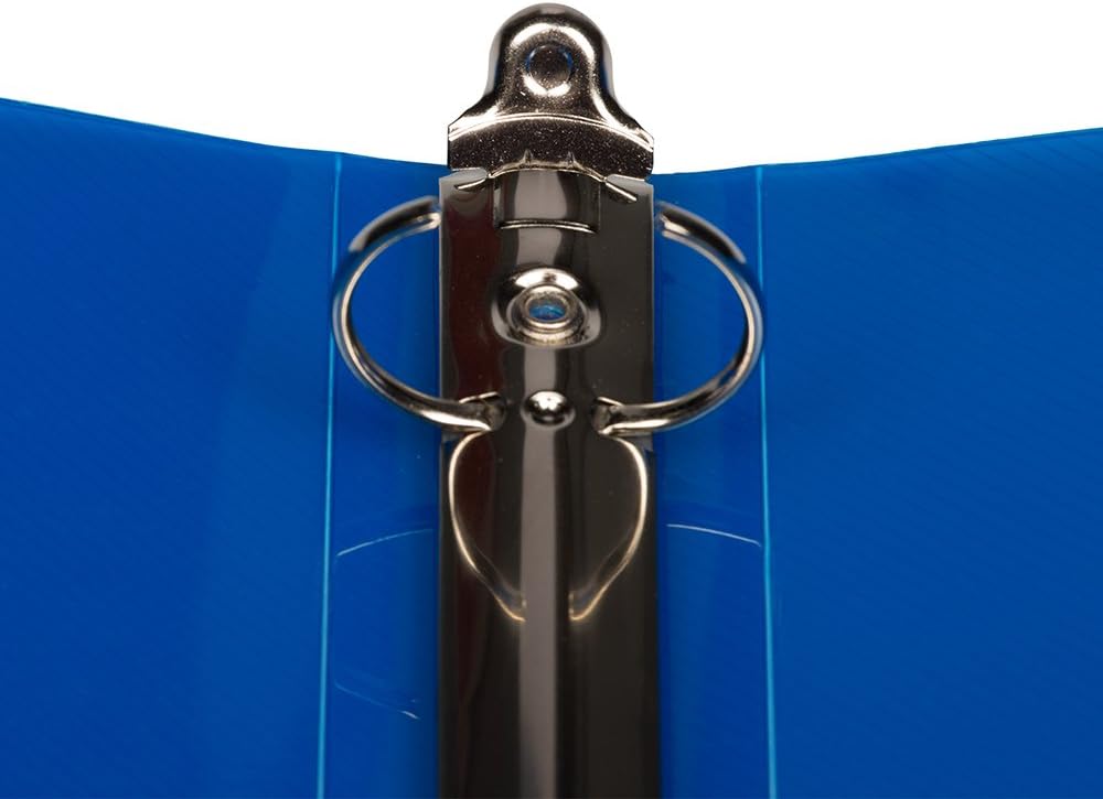 JAM PAPER Plastic 1 inch Binders - Blue 3 Ring Binder - Bulk 24/Pack