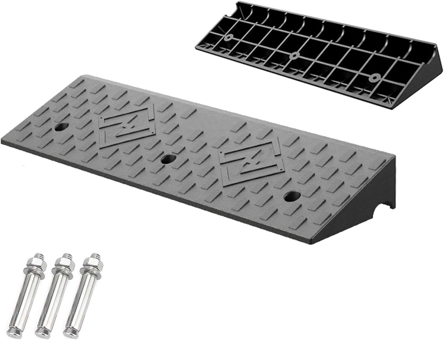 Curb Ramp, 1.6' to 8' Rise Threshold Ramps for Doorways, 22000lbs Heavy Duty, for Forklifts, Trucks, Buses, Cars, Wheelchairs, Bikes(100x30x15cm/39x12x6in)