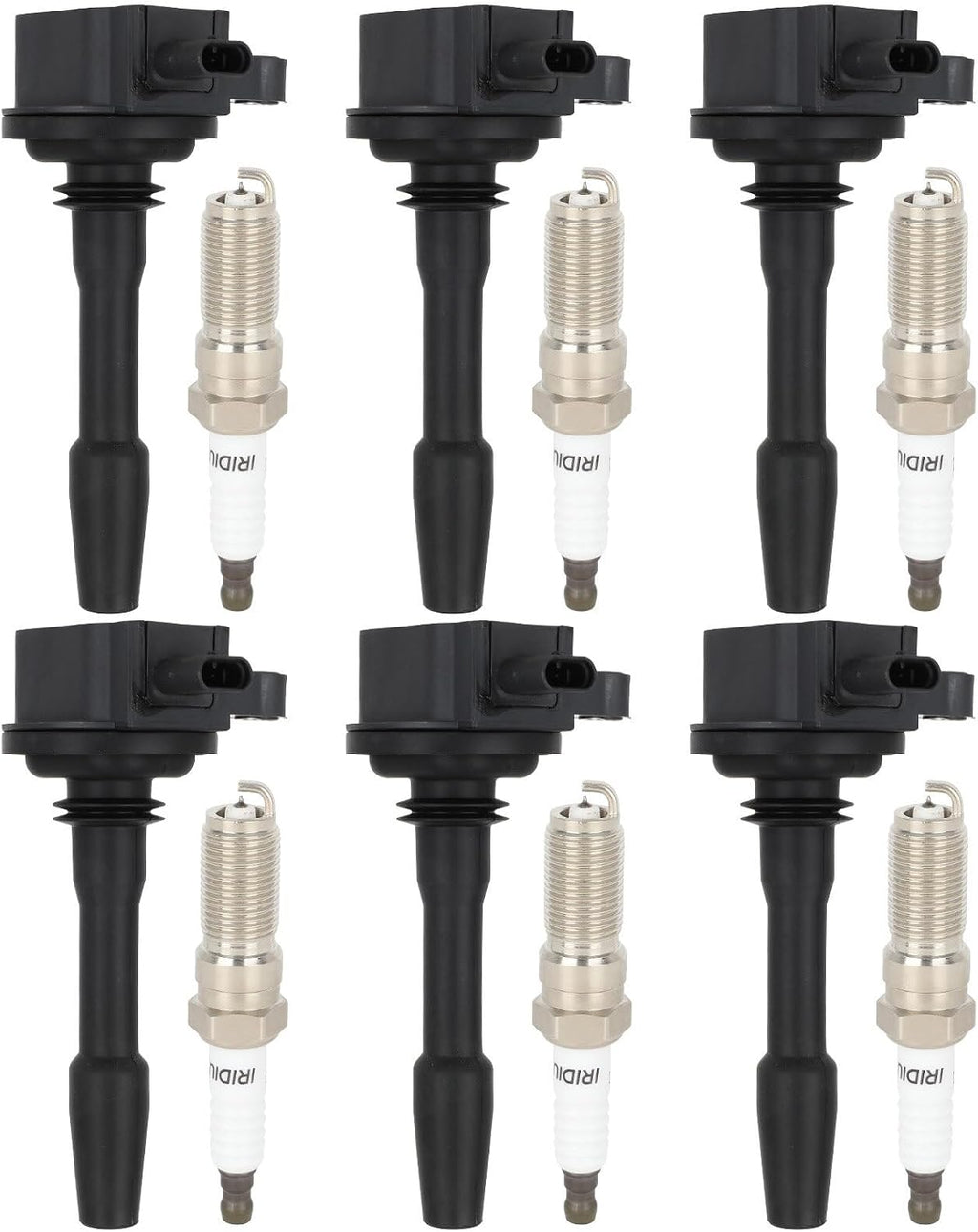 ECCPP UF825 6 ignition coils with 6 iridium Spark Plugs for ford for F-150 2018-2021, Explorer 2020-2021, Transit-150/250/350/350, 3.3L 3.5L, JL3Z12029A UF825 DG564