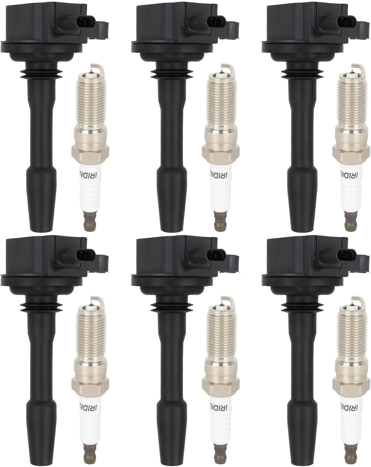 ECCPP UF825 6 ignition coils with 6 iridium Spark Plugs for ford for F-150 2018-2021, Explorer 2020-2021, Transit-150/250/350/350, 3.3L 3.5L, JL3Z12029A UF825 DG564