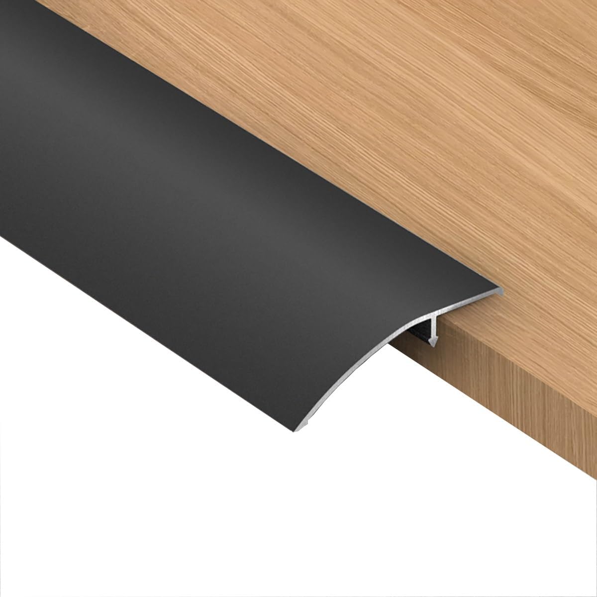 Self-Adhesive Floor Transition Strips， Aluminum Transition Strip 35.4in x 2-5in for Floor Threshold 5-18mm Height Multicolor(Black,35.4in x 5)