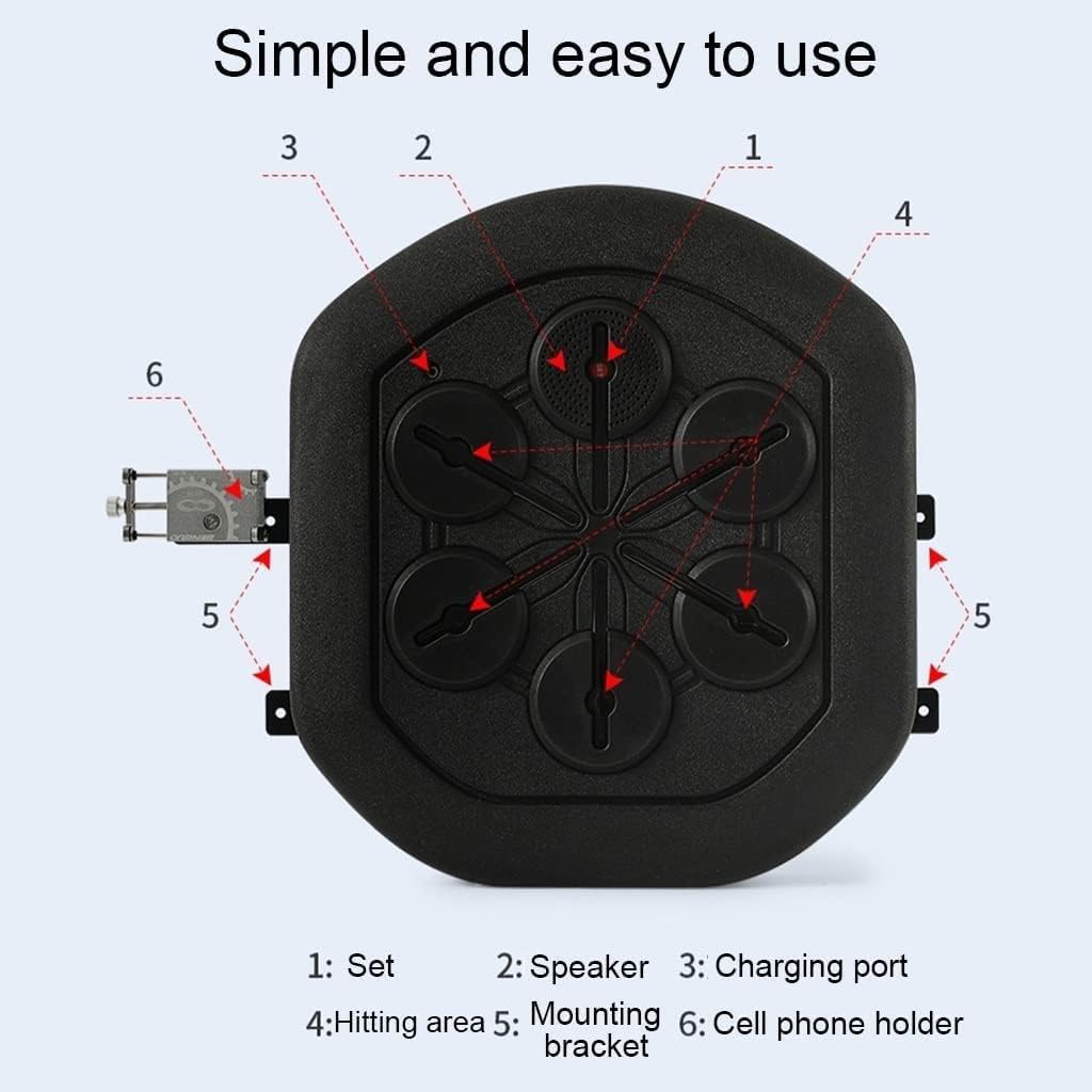 Smart Wall Mounted Boxing Machine with Music and Gloves, Electronic Punch Equipment for Home Boxing Training