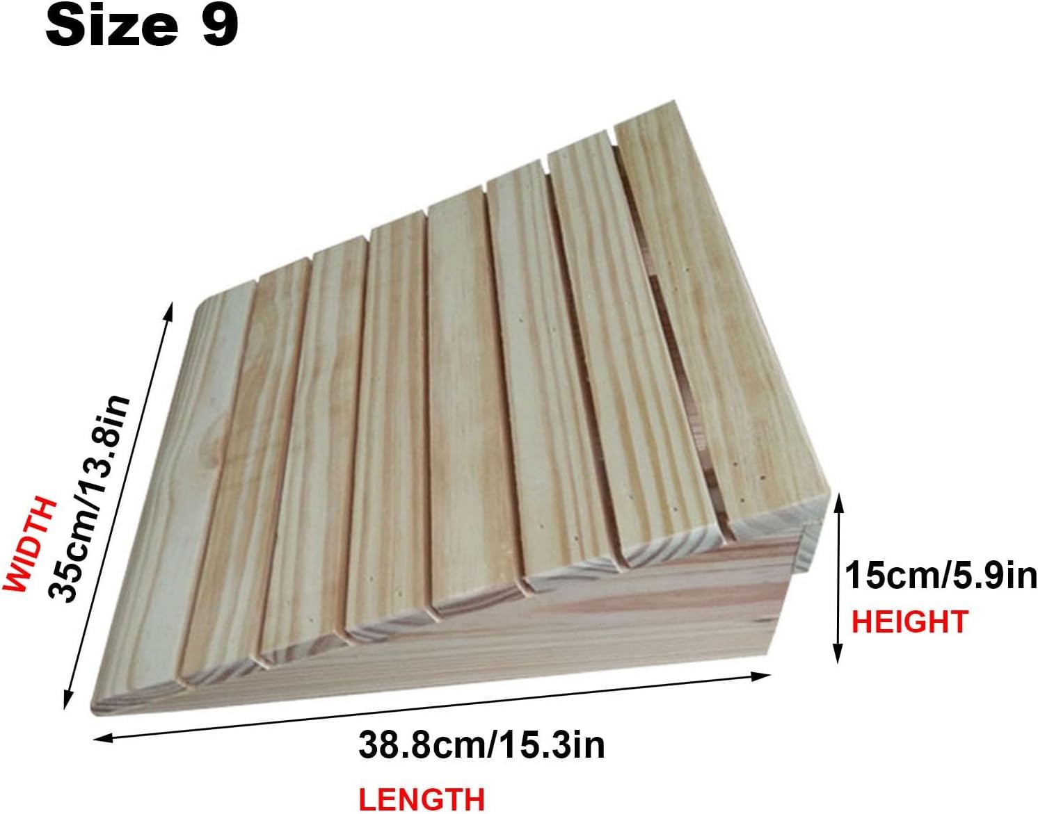 SHYP Solid Wood Threshold Ramp Steps Assist Ramp Pads Anti-Slip Wooden Portable Wheelchair Ramp for Doorways and Bathroom, Household Front Door Entry Ramp 2-6 Inch Rise (Size : 38.8x35x15cm)