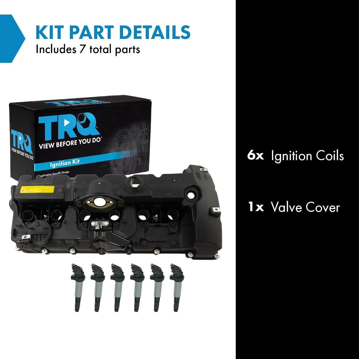 TRQ Ignition Coil Kit 7 Piece Compatible with 2008-13 BMW 128i 09-12 328i xDrive 07-08 328xi 09-10 528i xDrive 08 528xi 07 530i 07-12 X3 07-10 X5