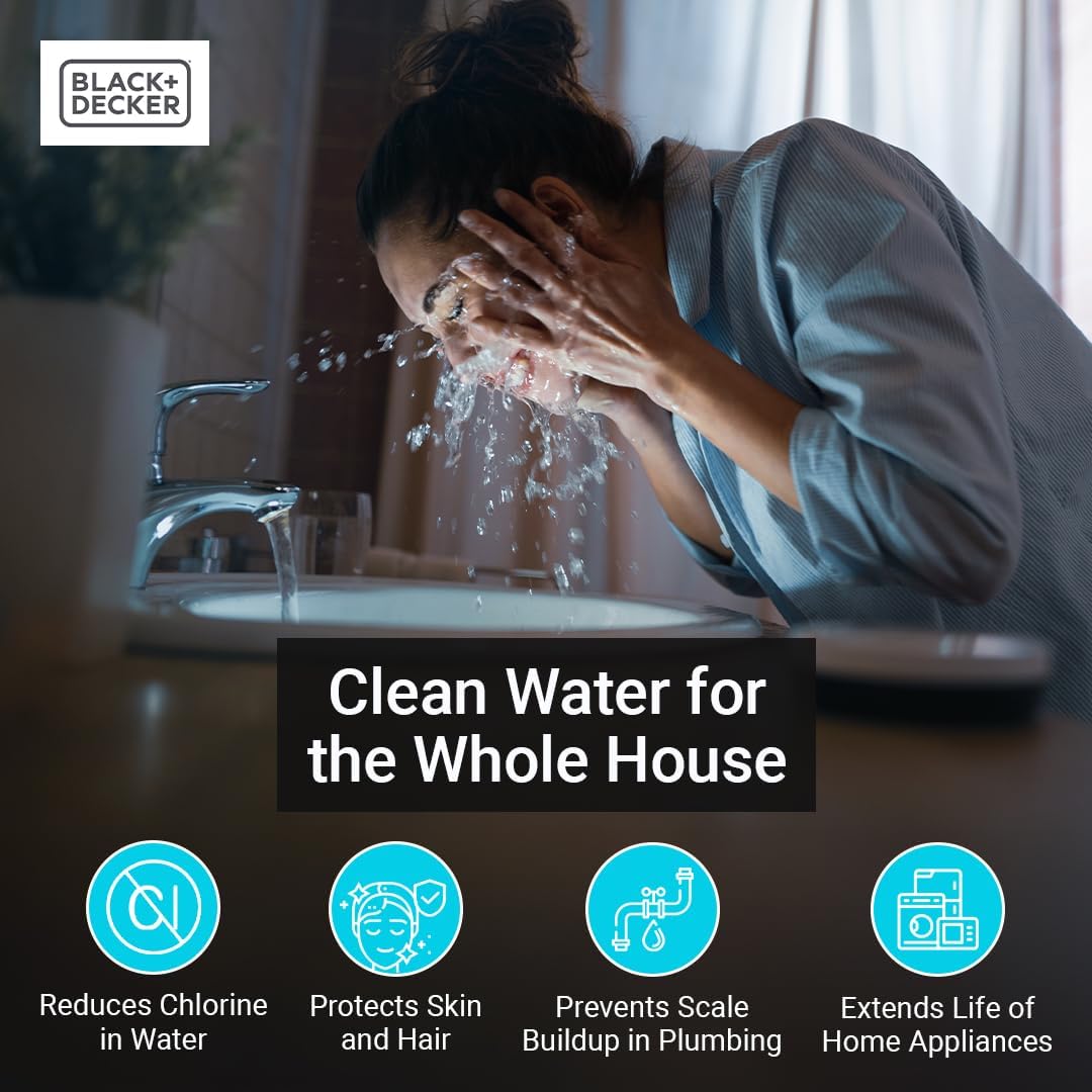 BLACK+DECKER Whole House Water Filter System | Anti-Scale | 3-Stage Filtration System | Specially Designed to Prevent Scale Build-Up | Protects Appliances | IAPMO R&T Tested, NSF/ANSI 42 Certified