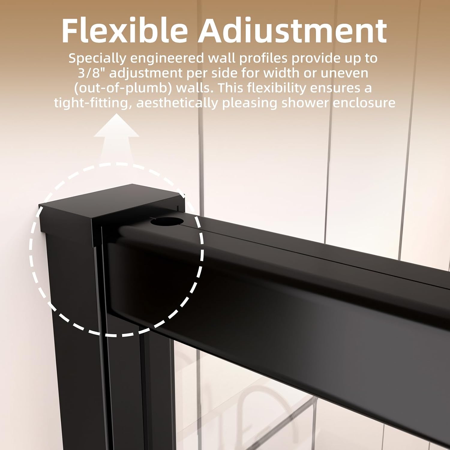 28-32' W x 72' H Pivot Glass Shower Door,Pivot Shower Door with 1/4'(6mm) Clear Glass,Mate Black