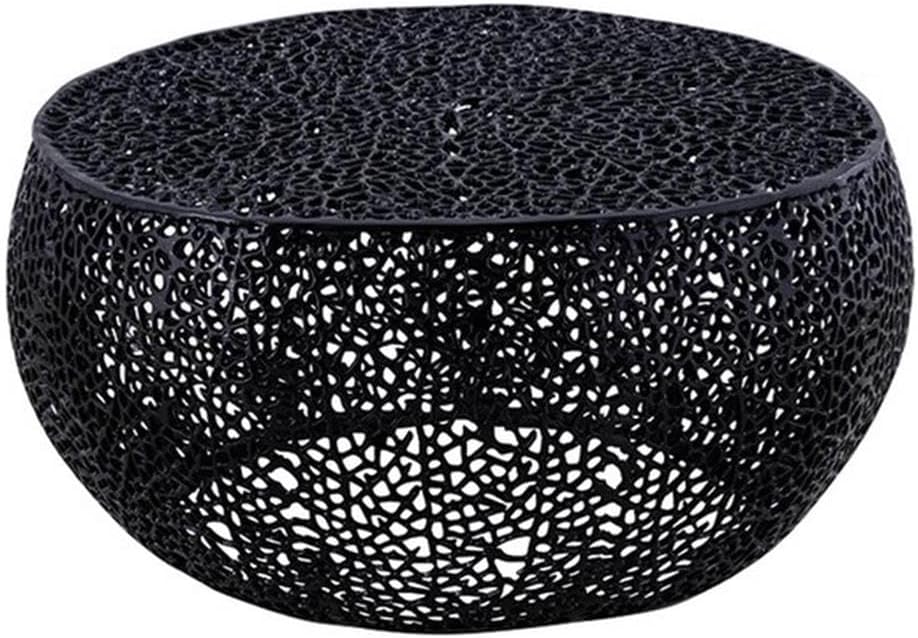 Pemberly Row Round Coffee Table, 32' W x 32' D x 16' H, Durable Aluminum Construction, Black Finish, Modern Style Living Room Table with Versatile Design and Functional Surface