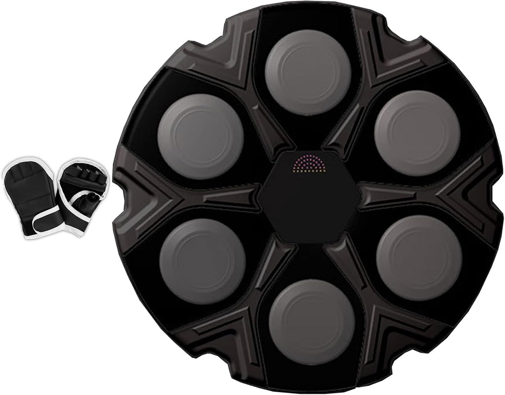 Smart Music Boxing Machine,Boxing Training Device with RGB Lighting and Gloves,Wall Punching Pad for Office Gym Workout,Black,40 cm x 40 cm