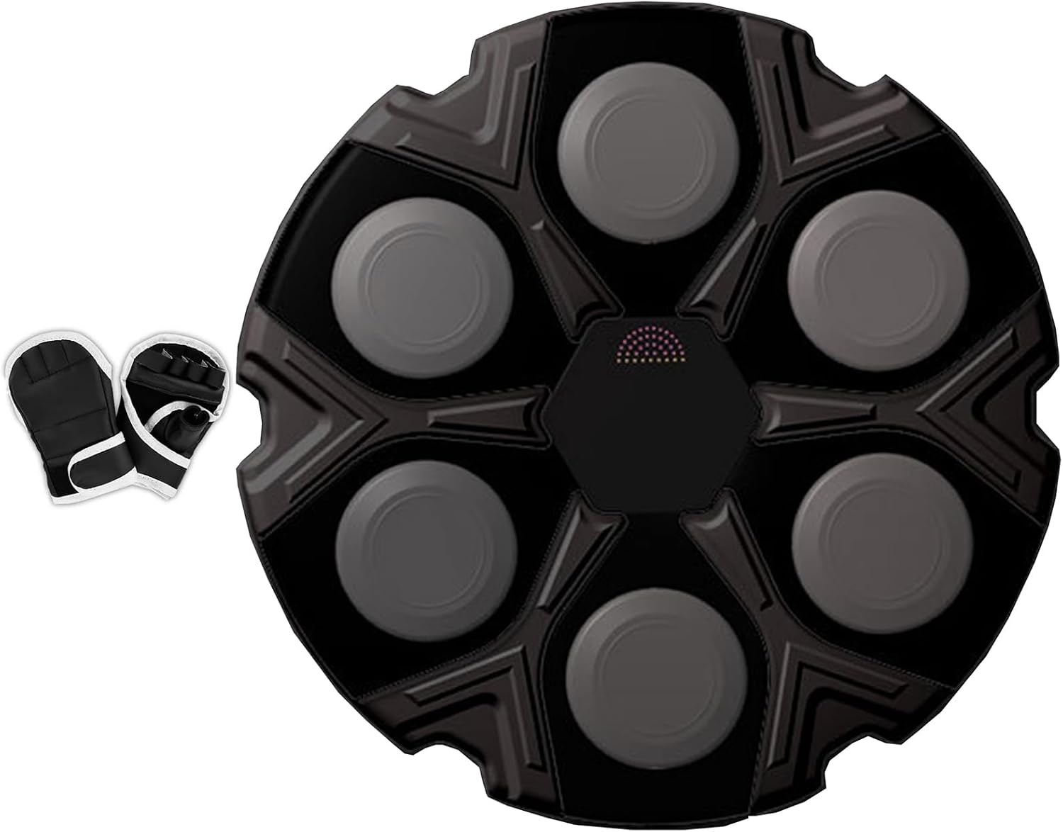 Smart Music Boxing Machine,Boxing Training Device with RGB Lighting and Gloves,Wall Punching Pad for Office Gym Workout,Black,40 cm x 40 cm