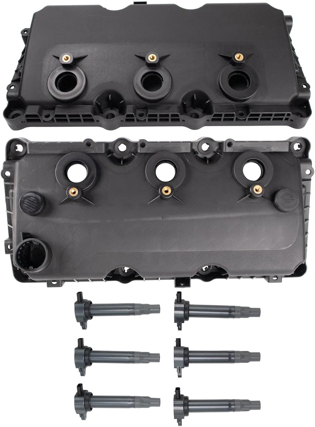 TRQ Ignition Coil Kit 8 Piece Valve Cover Compatible with 2007-2010 Chrysler 300 Sebring Town & Country Pacifica Dodge Charger Avenger Grand Caravan Magnum Nitro Challenger Journey