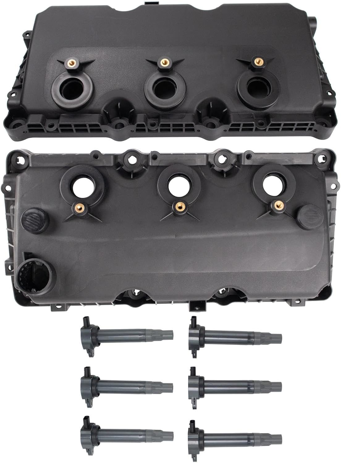 TRQ Ignition Coil Kit 8 Piece Valve Cover Compatible with 2007-2010 Chrysler 300 Sebring Town & Country Pacifica Dodge Charger Avenger Grand Caravan Magnum Nitro Challenger Journey