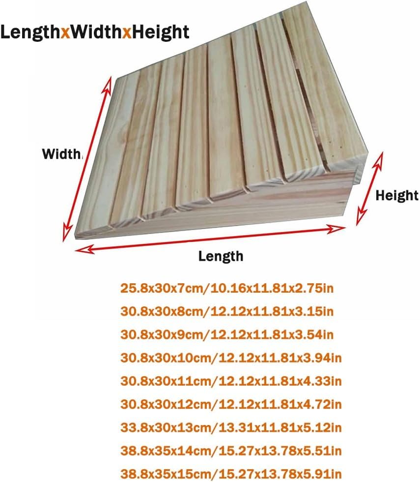 Stair Ramp 3' 4' 5' 6' Rise, Solid Wood Threshold Ramps for Doorways/Garage/Entryway, Portable Curb Ramp Step Ramps for Cart Wheelchair Trolley(38.8x35x14cm/15.3x13.8x5.51in)