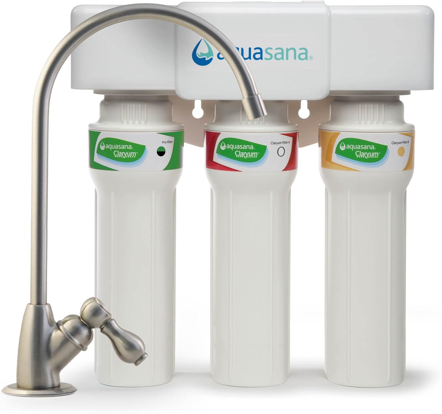 Aquasana Under Sink Water Filter + Brita Elite Water Filter Replacements for Pitchers and Dispensers