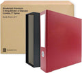 3-Ring Premium Binder & Slip Case Combo, Pack of 7 - Brick Red, 3' Spine Width, 525 Sheet Capacity, 2' D-Rings, Linen-Textured Covers, Steel Reinforced Edges by Bindertek