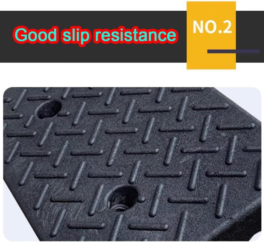 Heavy Duty Driveway Ramps 3'/4'/5'/6'/7' Rise Rubber Curb Ramps Threshold Ramp for Wheelchairs/Steps/Door with Anti-Slip Surface(6cm/2.4' Rise)