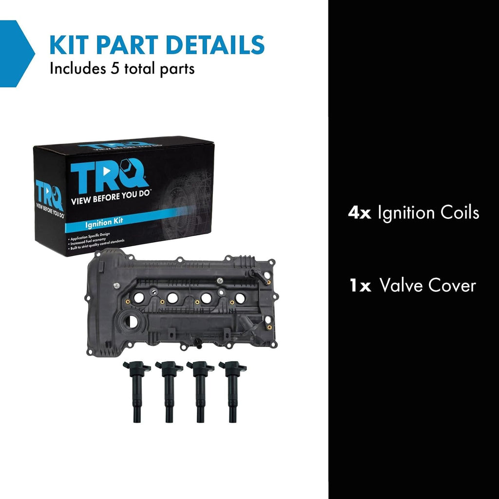 TRQ Ignition Coil Kit 4 Piece Compatible with 2014-2016 Kia Forte