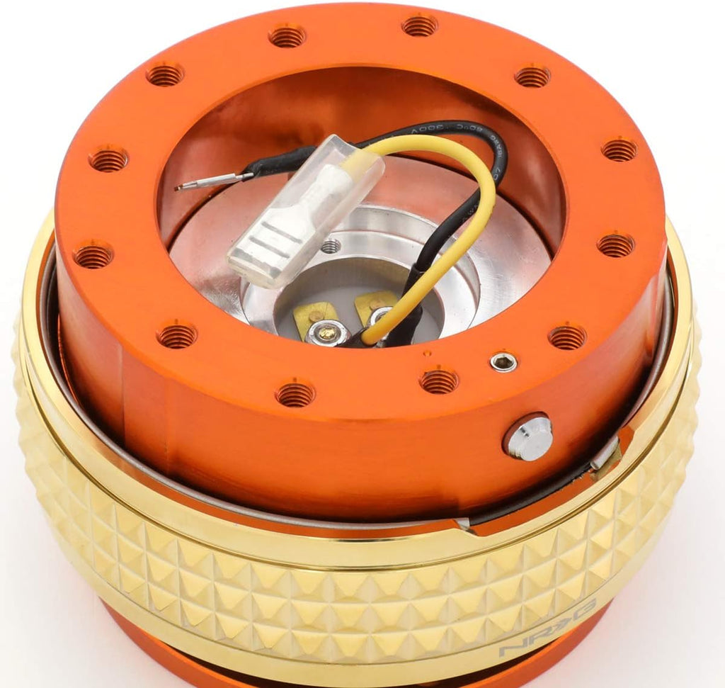 NRG Innovations SRK-210OR/CG Quick Release Kit (Orange Body / Chrome Gold Pyramid Ring)
