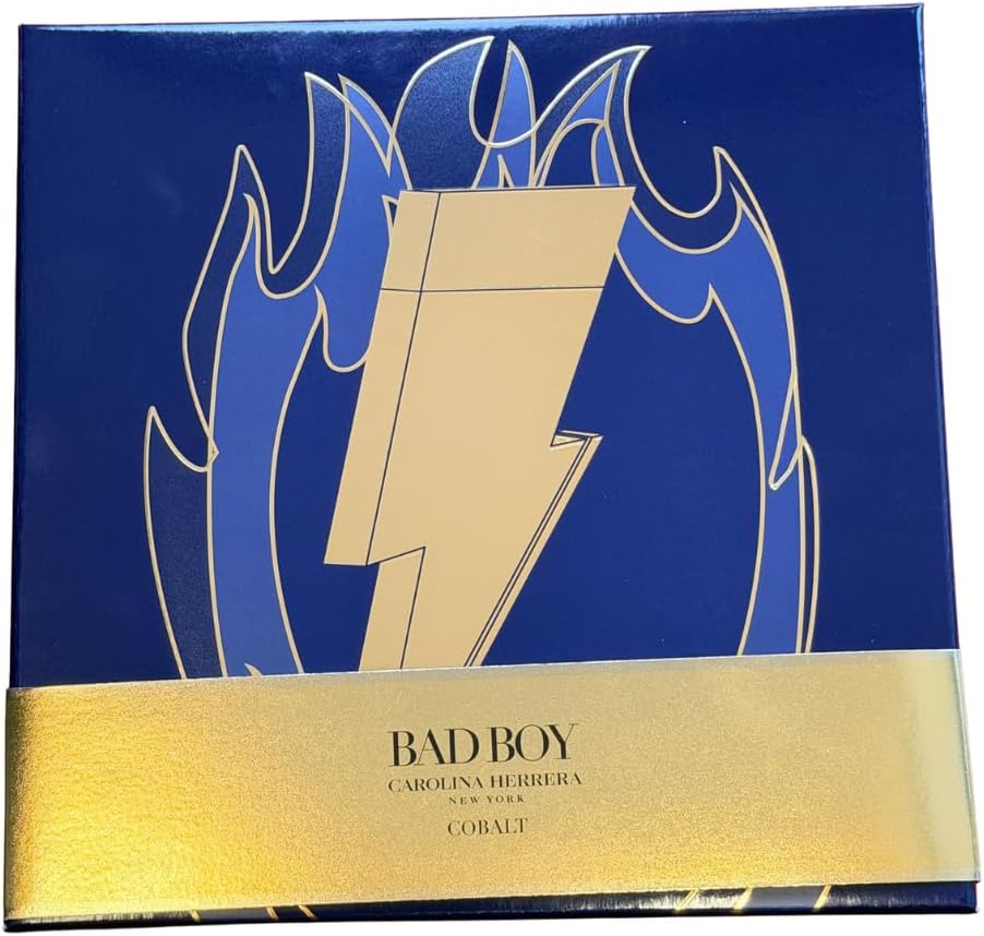 Carolina Herrera Bad Boy Cobalt 3pc Gift Set for Mens