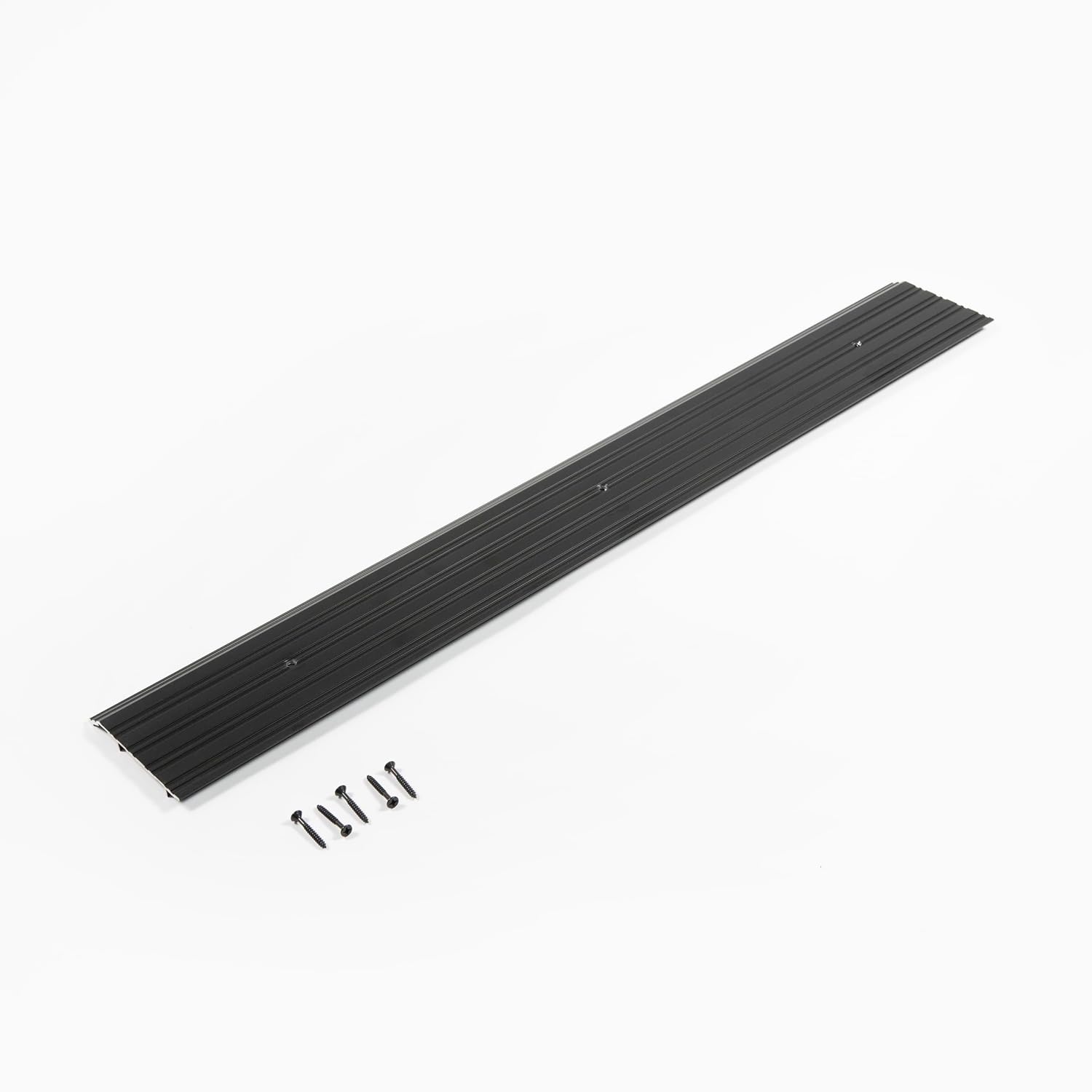 Heavy Duty Aluminum Threshold with Special Curve/Half Saddle for a Smooth Surface for Wheelchair Ramp Accessibility, Residential and Commercial Properties. Multiple Colors and Sizes. (48' Black)