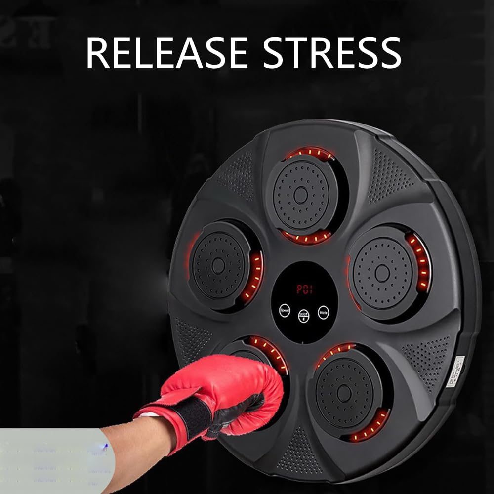 Smart Electronic Music Boxing Machine, Wall Mounted Punch Force Tester with Light and Music, LCD Display The Number of Strikes, for Kick Boxing, Karate, Taekwondo, Wing Chun