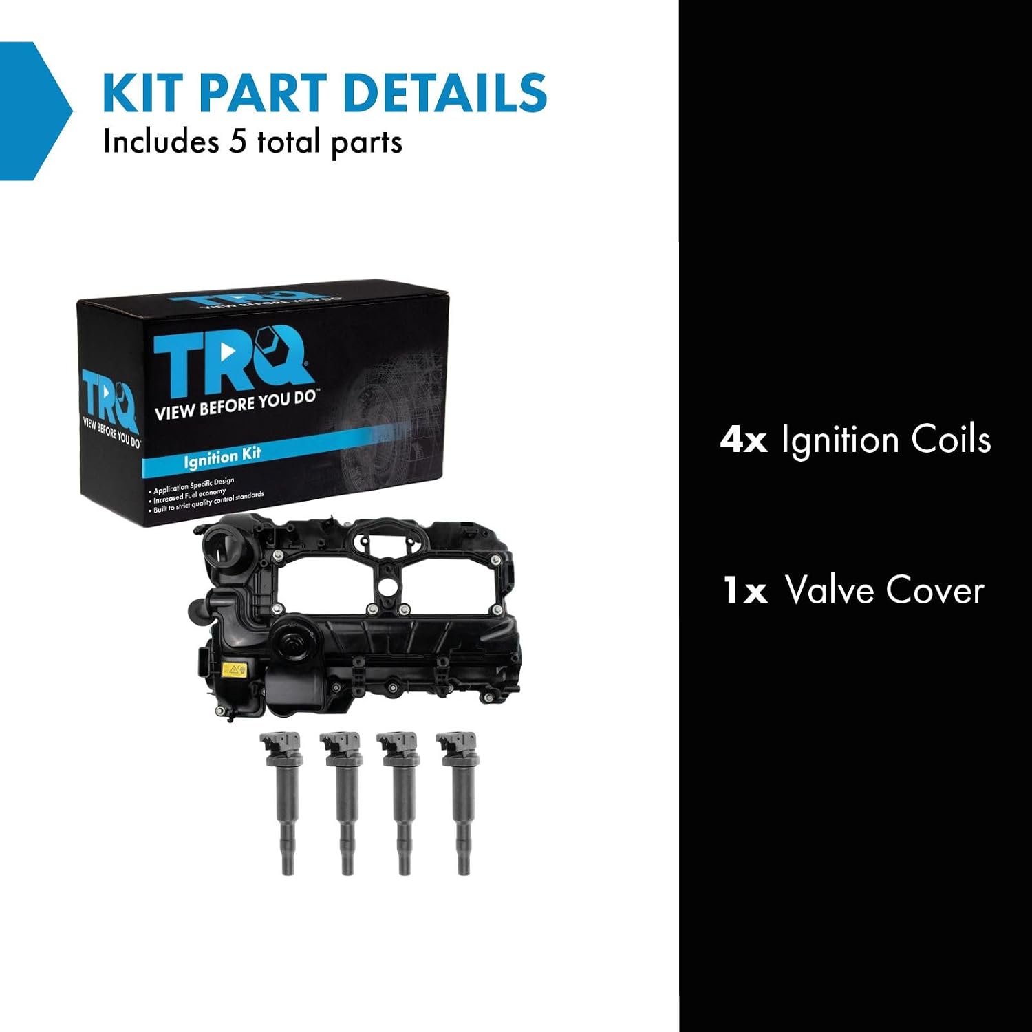 TRQ Ignition Coil Kit 5 Piece Compatible with 2012-2016 BMW 328i 328i xDrive 328i GT xDrive 320i 320i xDrive 528i 528i xDrive 228i 228i xDrive 428i 428i xDrive X1 X3 Z4