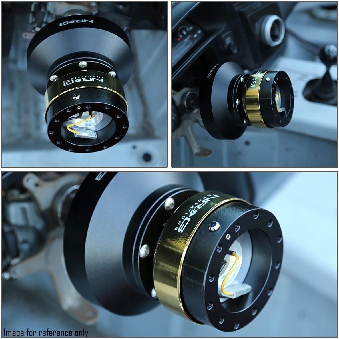 NRG Innovations SRK-210GM/MC Quick Release Kit (Gunmetal Body/Neochrome Pyramid Ring)
