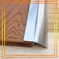 TOCTUS OUKEJNM 3Pcs Floor Transition Strip Wood to Tile, 35 Inch Threshold Ramp Self Adhesive for Doorways Wheelchair Kitchen Bedroom Bathroom Interior Metal Edge Trim, Aluminum(Silver White,5pcs)