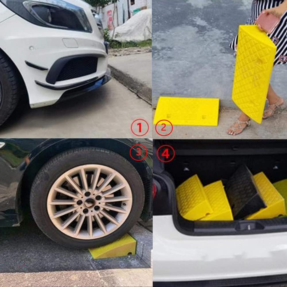Plastic Curb Ramps Driveway Ramp, Portable Kerb Ramps 2PC Curbside Bridge Ramp, Lightweight 2' - 8' Rise Threshold Ramp Set For Driveway, Loading Dock ( Color : Y , Size : 40*60*22cm/15.8*24*8.