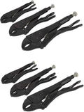 2 set 3pc Locking Pliers Set Black Finish Teeth That Grip Like a Vise! Adjustable NEW , Jikkolumlukka