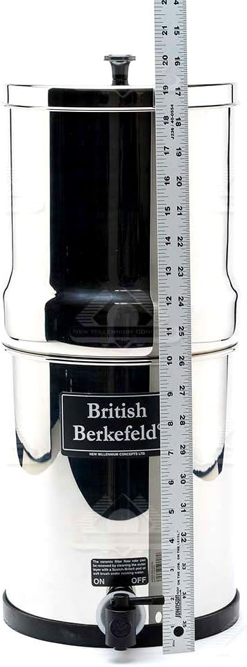 British Berkefeld® Gravity Water Filter with four 7' Super Sterasyl™ Ceramic Water Filter Elements