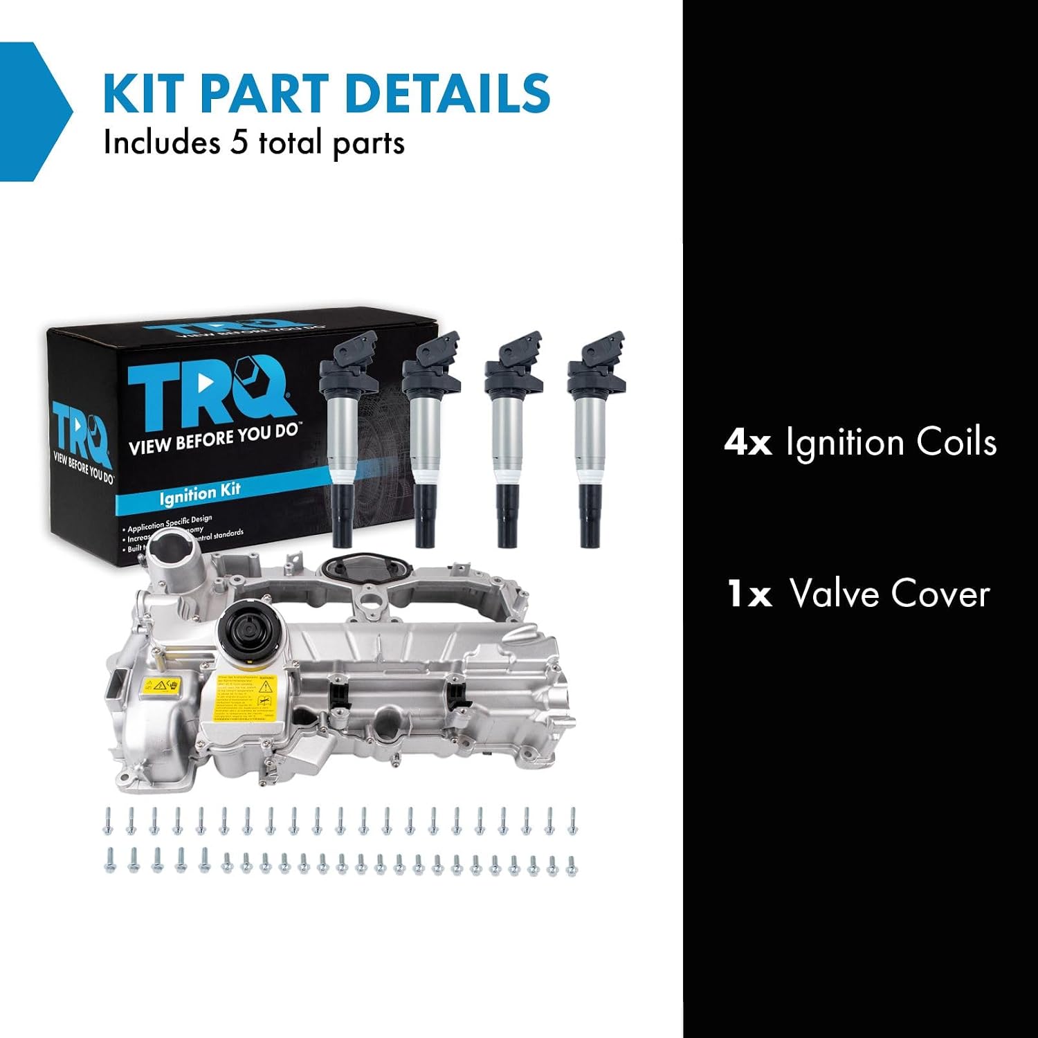 TRQ Ignition Coil Kit 5 Piece Coil on Plug Compatible with 2012-18 BMW 228i 320i 328i 428i 528i X1 X3 X4 Z4